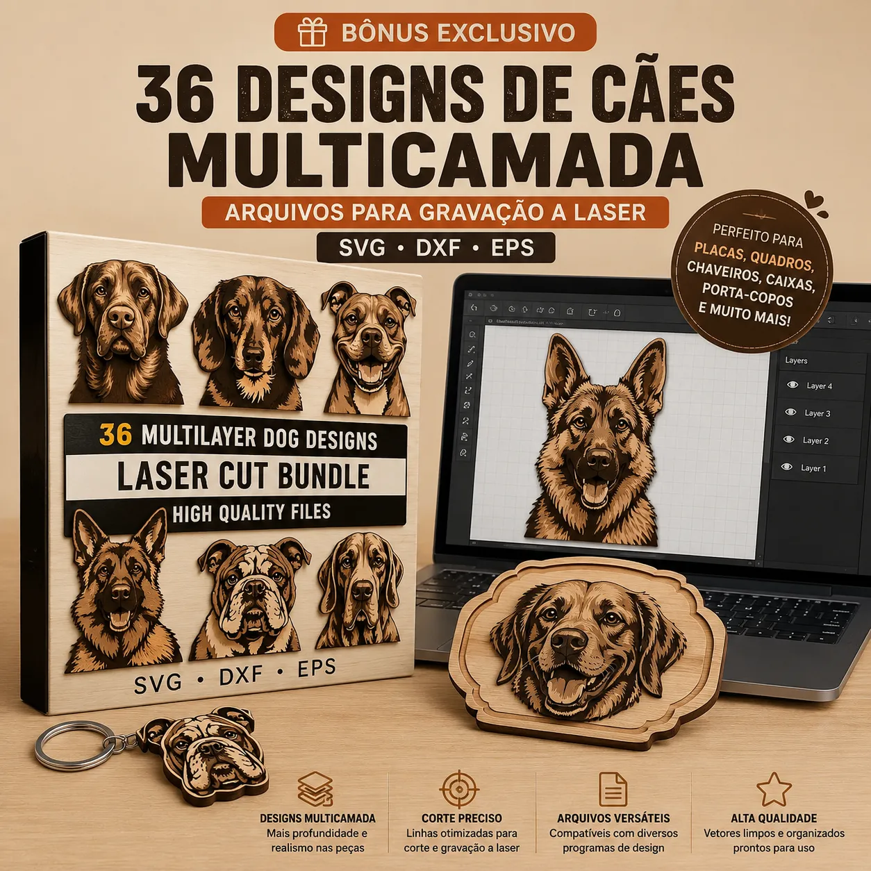 36 modelos de cães multicamadas